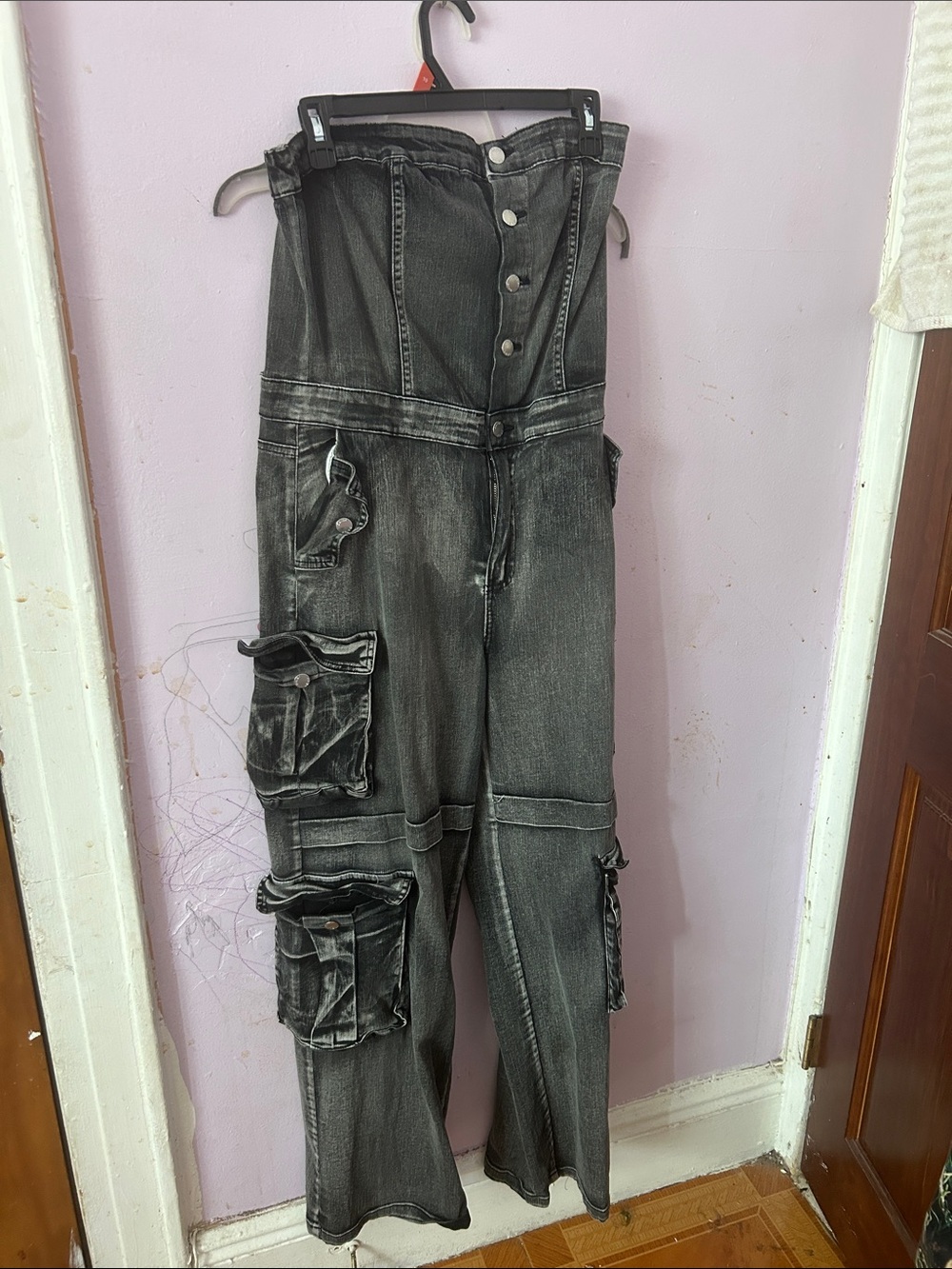 Daisy Black Wide-Leg Cargo Jumpsuit